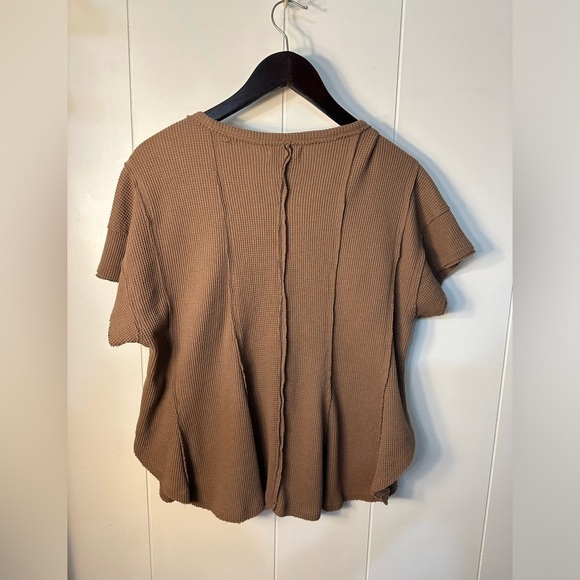 Altar’d State Women’s Brown Deconstructed Brown Shirt Size Large - Picture 5 of 10